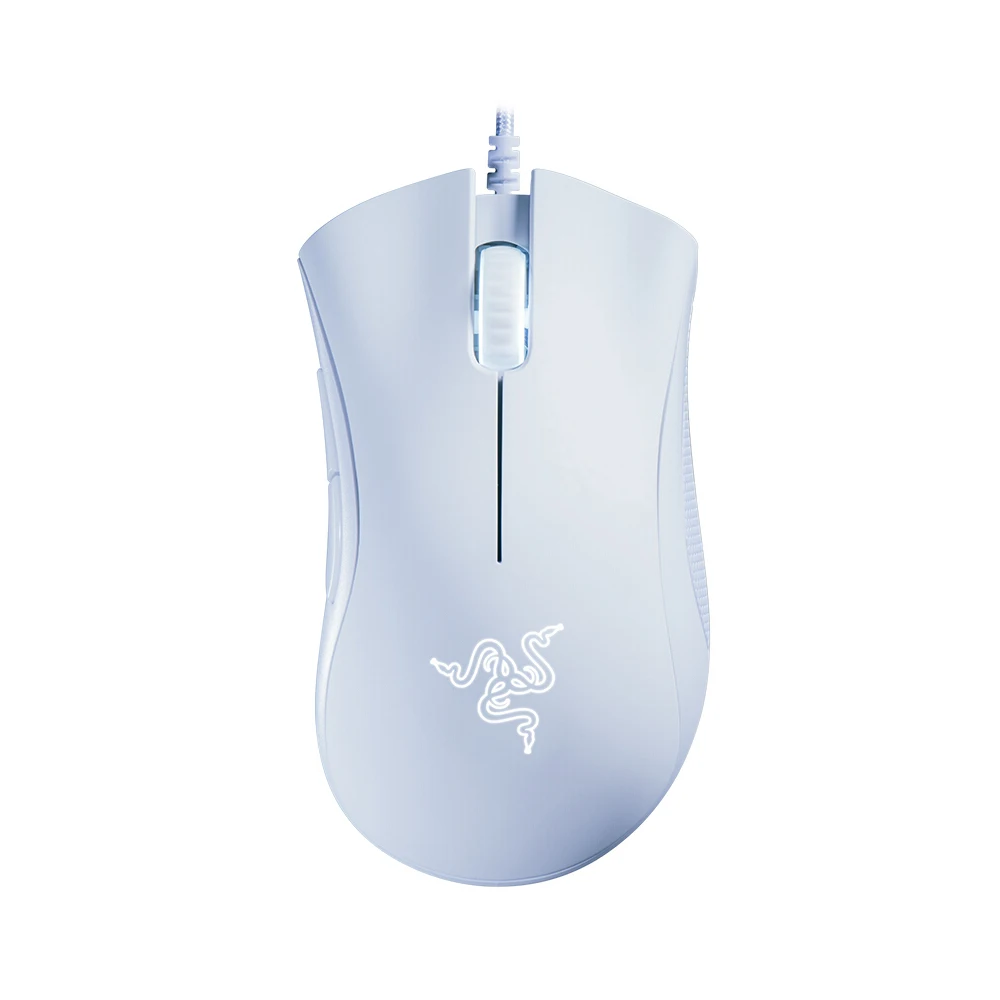 White Razer DeathAdder Essential Wired Gaming Mouse 6400DPI Ergonomic Professional-Grade Optical Sensor Razer Mice For Computer Laptop - Цвет: White