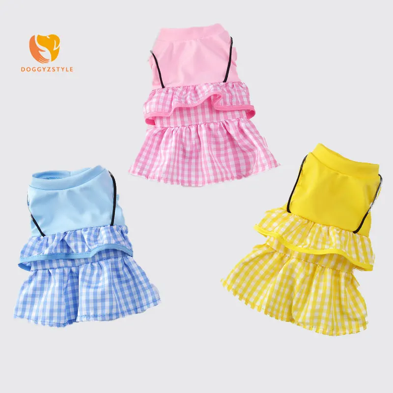 Платье для собак клетчатая одежда щенков новинка 2019 стильная рубашка питомцев