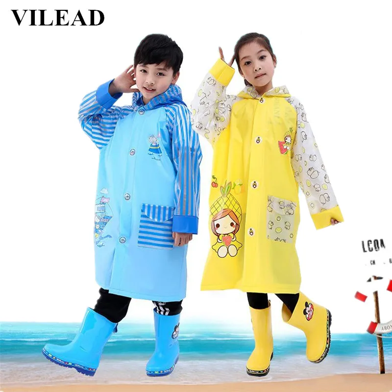 VILEAD/плащ-дождевик из ПВХ с рисунком героев из мультфильмов; детский надувной плащ; милое детское водонепроницаемое пончо; Студенческая портативная ветрозащитная дождевик