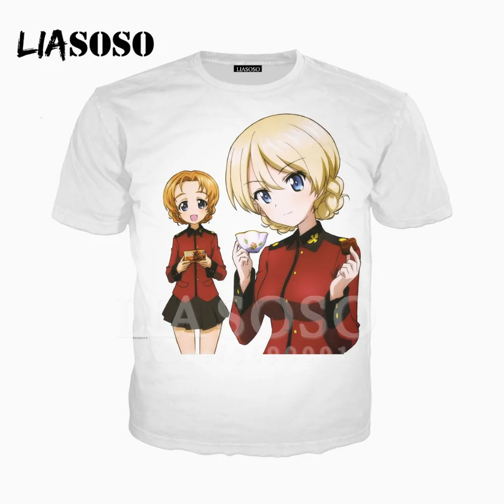 LIASOSO/футболка на бретельках с 3D принтом в стиле аниме унисекс для девочек и PANZER