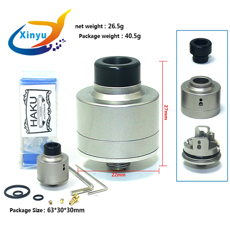 SXK HAKU VENNA rda 316 бак из нержавеющей стали диаметром 22 мм для 510 вапорайзер с резьбой
