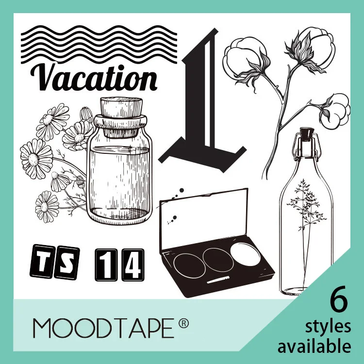 Прозрачная печатная лента Moodtape прозрачная печать 14st bullet. Настроение ручная