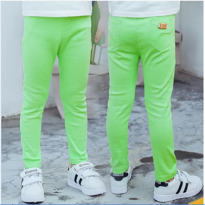Boy's and Girl white trousers new children's black casual pants boy slim feet red green black 2-10 years old