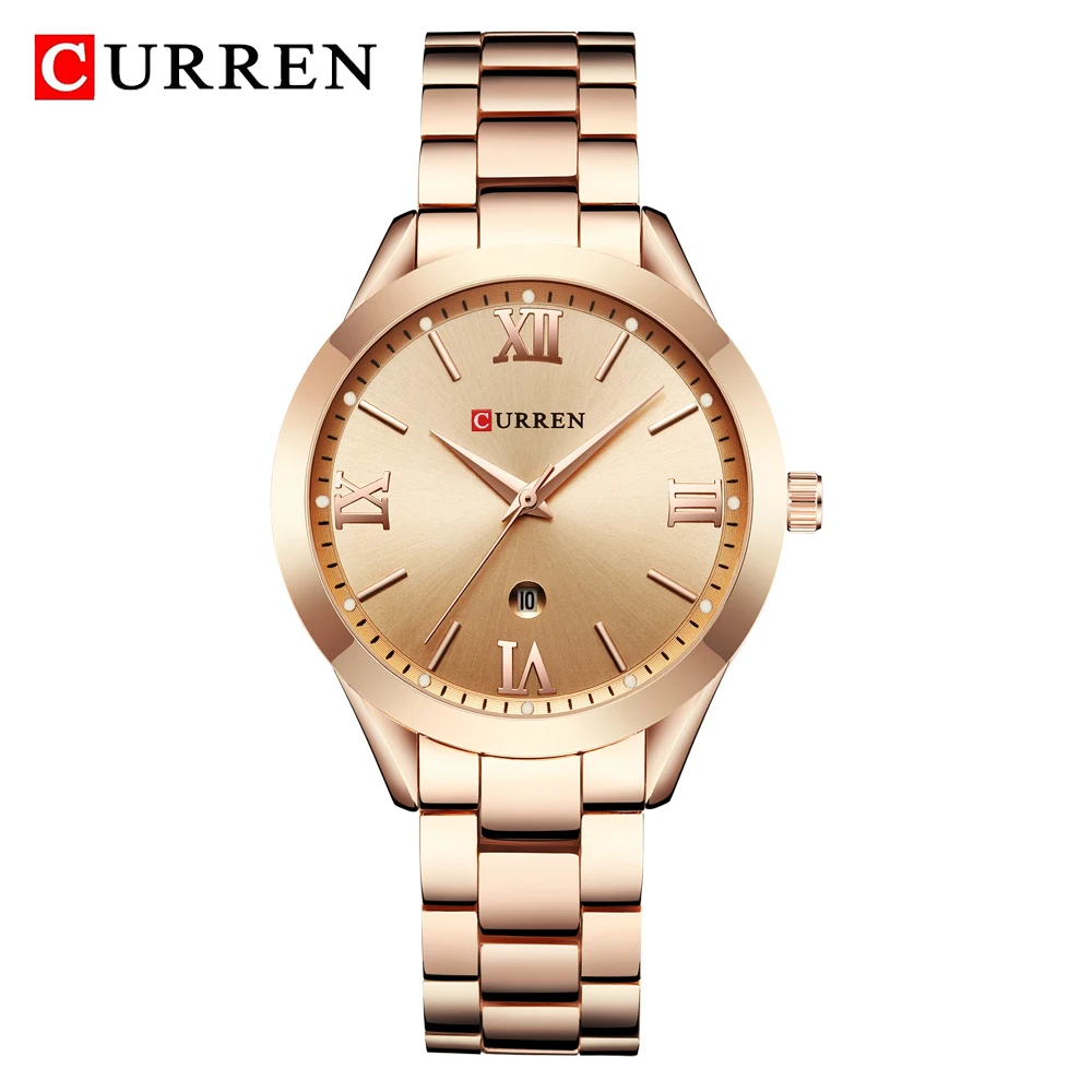 CURREN 9007 роскошные часы из розового золота, женские часы, Топ бренд, модные женские часы, подарок для влюбленных, Relogio Feminino Montre Femme