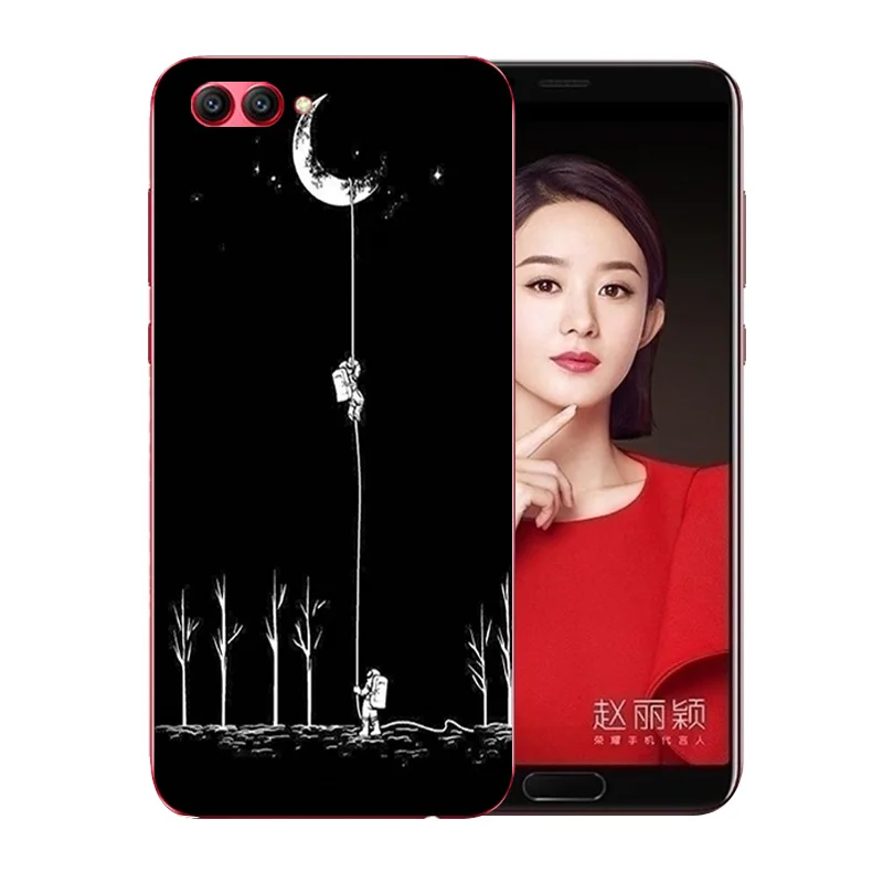 Тонкие Чехлы для huawei Honor V10 с рисунком космоса Луны 5 99 дюйма View 10 прозрачный