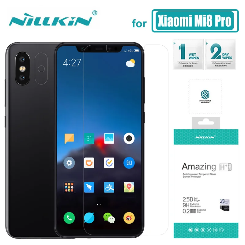 Закаленное стекло Nillkin для Xiaomi Mi 8 защитное 9H + Pro Mi9 Mi8 NILKIN|tempered glass screen protector|glass