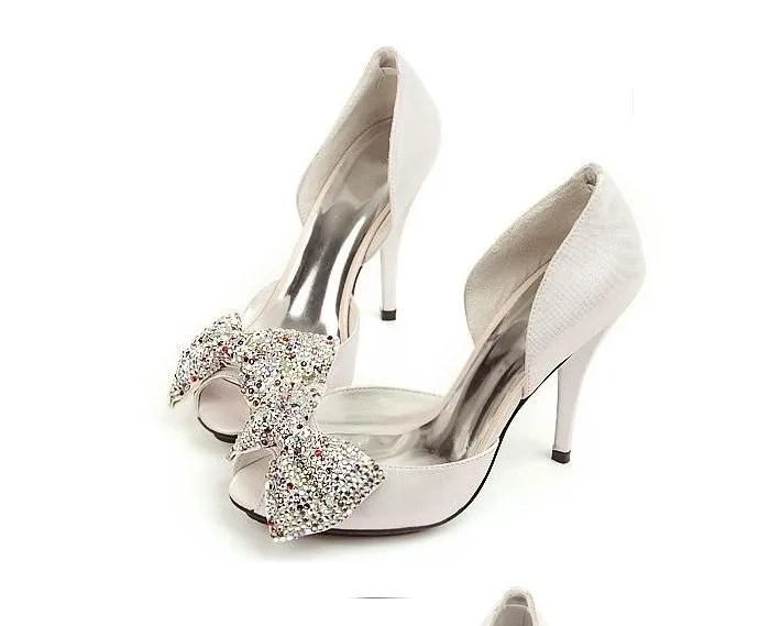 Popular women Shoes Silver Rhinestone Wedding Bridal Dress Genuine Leather Crystal Sandals Womens Sexy Platform | Обувь