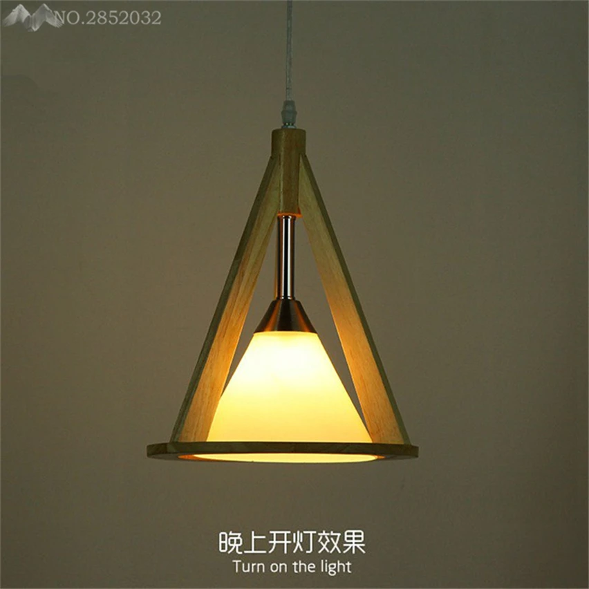 JW Modern Pendant Lamps Wood Glass Lampshade Nordic Rural Style Lights for Living Room Bedroom Restaurant Indoor Decor | Лампы и