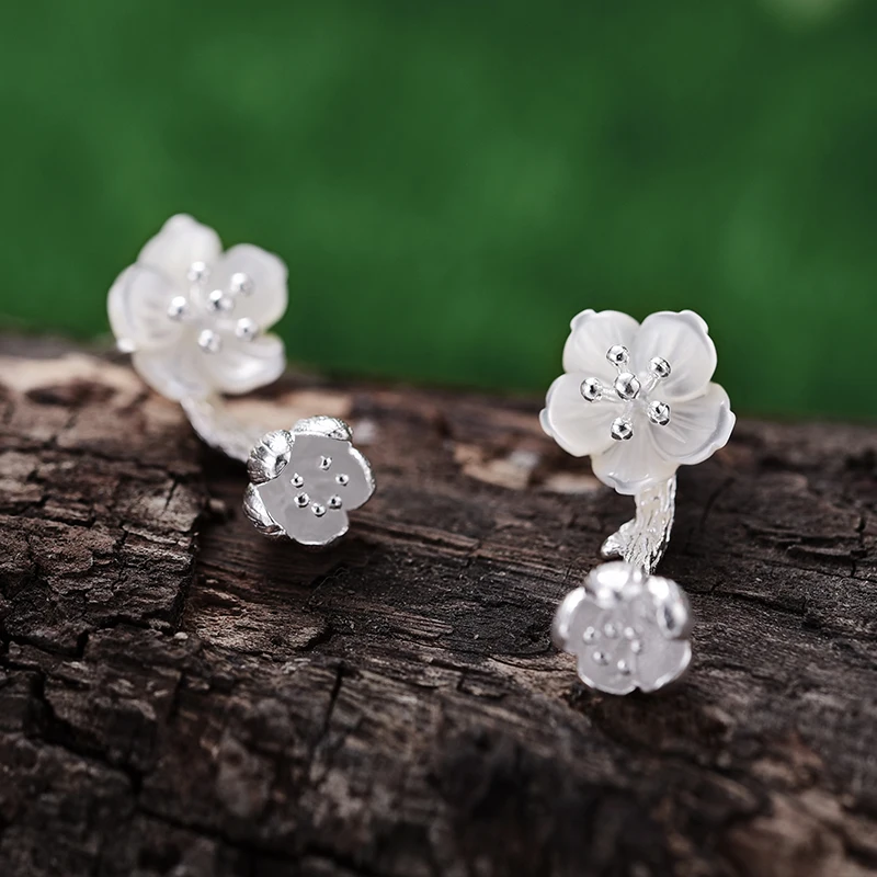 Lotus Fun Moment Real 925 Sterling Silver Natural Creative Handmade Fashion Jewelry Unique Begonia Flowers Drop Earrings Brincos|925 sterling|drop