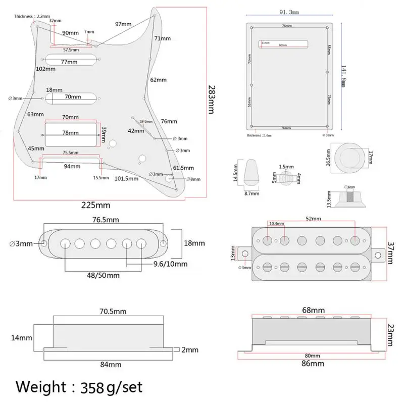 Гитара Pickguard Prewired SSH набор Alnico V Полный Деревянный Стиль Изысканный для ST правшей |