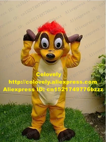 Умный желтый Тимон и пембаа костюм-талисман Mascotte Король Лев с коричневыми ушками