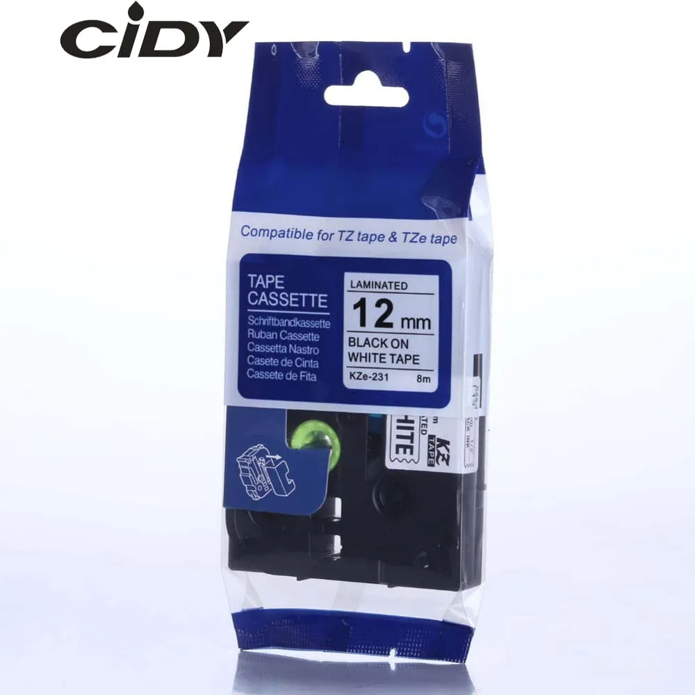 CIDY 2 упаковка черная на белой этикетке лента P-Touch совместимая для Brother TZ 231 TZe231 tze