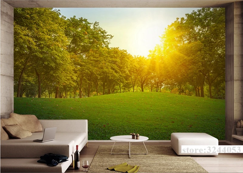 

Wallpaper Murals Forest Meadow Sunlight Wall Murals Scenery Waterproof Wall Paper Bedroom Study TV Background Living Kitchen