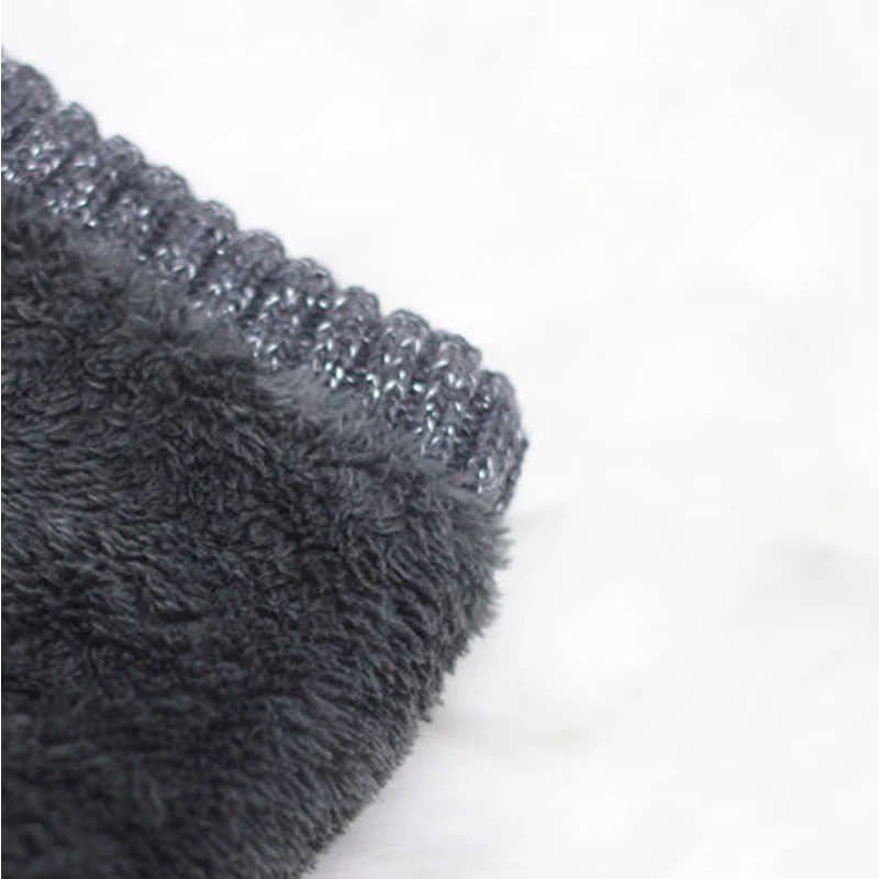 2017 Stylish Winter Warm Women's Wool Knitted Pointy Hat With Plus Velvet Lining Beanie Caps Black Grey Red Colour | Аксессуары для