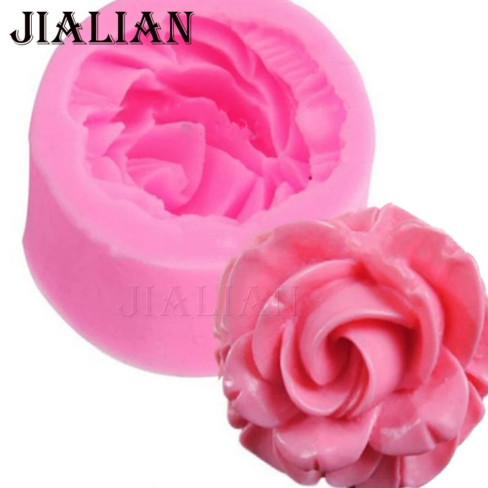 

3D Rose Flower Silicone Mold Fondant Gift Decorating Chocolate Cookie Soap Polymer Clay Resin baking molds T-998