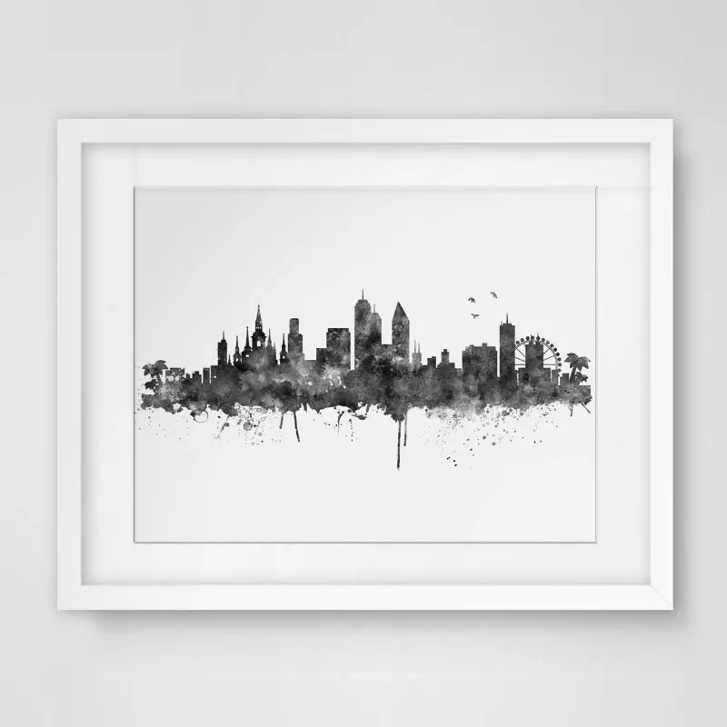 Настенный Декор Orlando с акварельным принтом изящная художественная бумага Skyline City