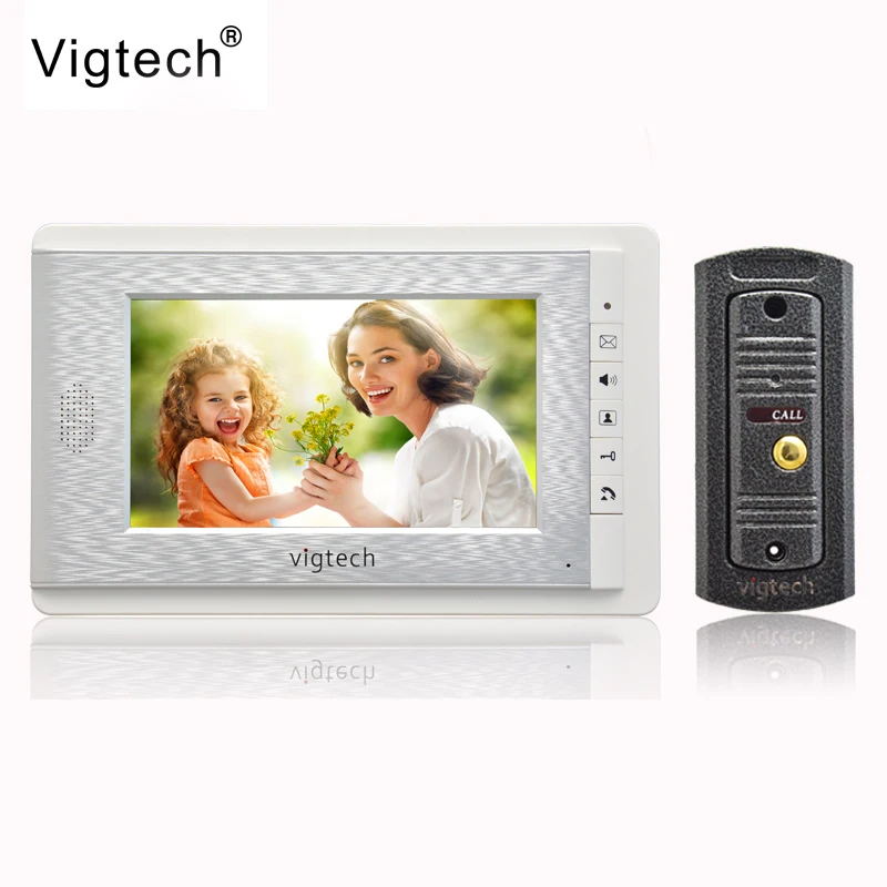 

Vigtech7" door intercom home system color wired video doorbell video door phone kits for Private Villa Night Vision Waterproof