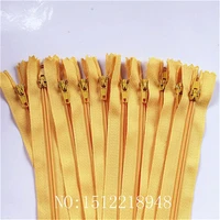 50pcs 16 inch 40 cm golden nylon coil zippers tailor sewer craft crafters fgdqrs 3 closed end