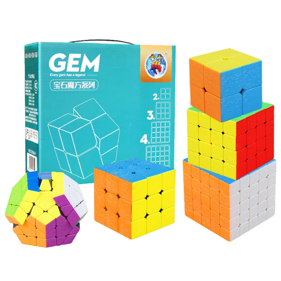 Магический куб 2x2x2 3x3x3 4x4x4 5x5x5 Megaminx скоростной куб набор Cubo Magico без наклеек Развивающие головоломки игрушки для детей
