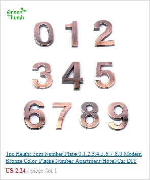 1 шт. высота 5 см номерной знак 0,1, 2,3, 4,5, 6,7, 8,9 современный бронзовый цвет доска номер квартира/отель/автомобиль DIY логотип стикеры пластины