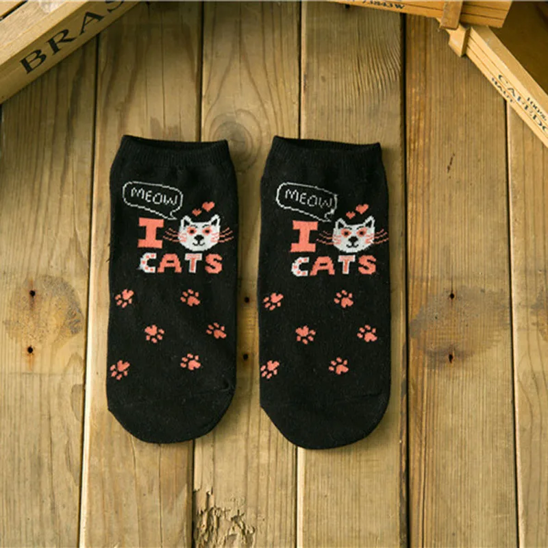 Носки по щиколотку с низким вырезом 5 пар хлопковые короткие женские рисунком