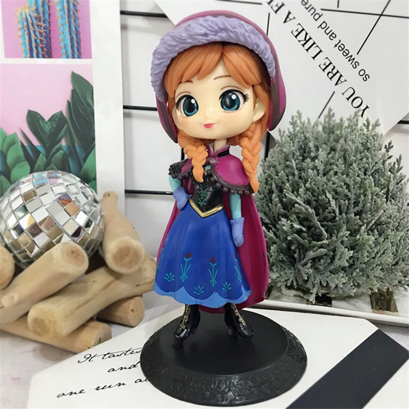 Anna-Black Белоснежка Маленькая Принцесса Русалочка Алиса торт топперы для девочек день рождения праздничное украшение торта фигурка игрушки Tinkerbell фигурка куклы - Цвет: Anna-Black