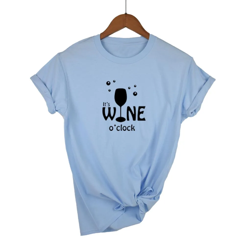 Женские топы с надписью It WINE hours повседневные хлопковые хипстерские Забавные
