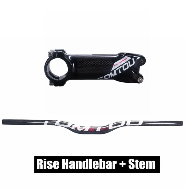 White Rise Set TOMTOU глянцевый 3K Углеродное волокно велосипед MTB комплекты для руля плоский стояк руля 31,8 мм для частей горного велосипеда-TS6T03 - Цвет: White Rise Set