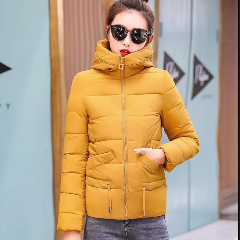 

Новинка 2018, модная теплая куртка с капюшоном на осень и зиму, женское короткое пальто с хлопковой подкладкой, casaco feminino
