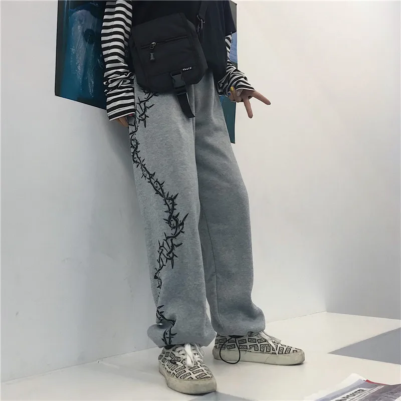 Gray Pants Брюки Харадзюку, женские модные штаны для бега, весенние повседневные свободные уличные женские штаны s - Цвет: Gray Pants