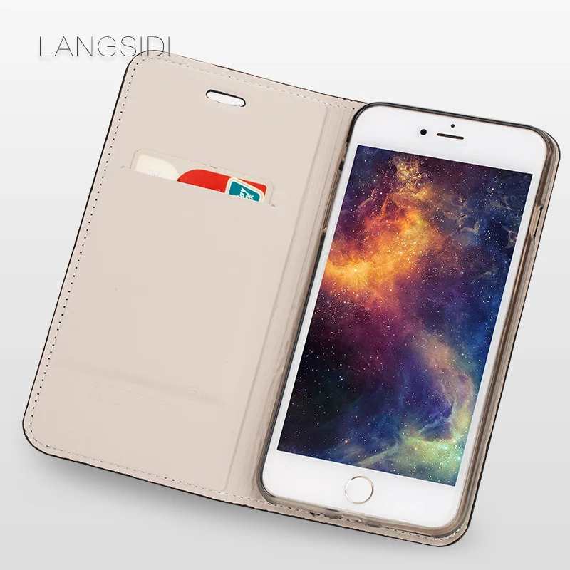 Wangcangli чехол для телефона из крокодиловой кожи Флип кожаный iPhone 7 Plus все ручной