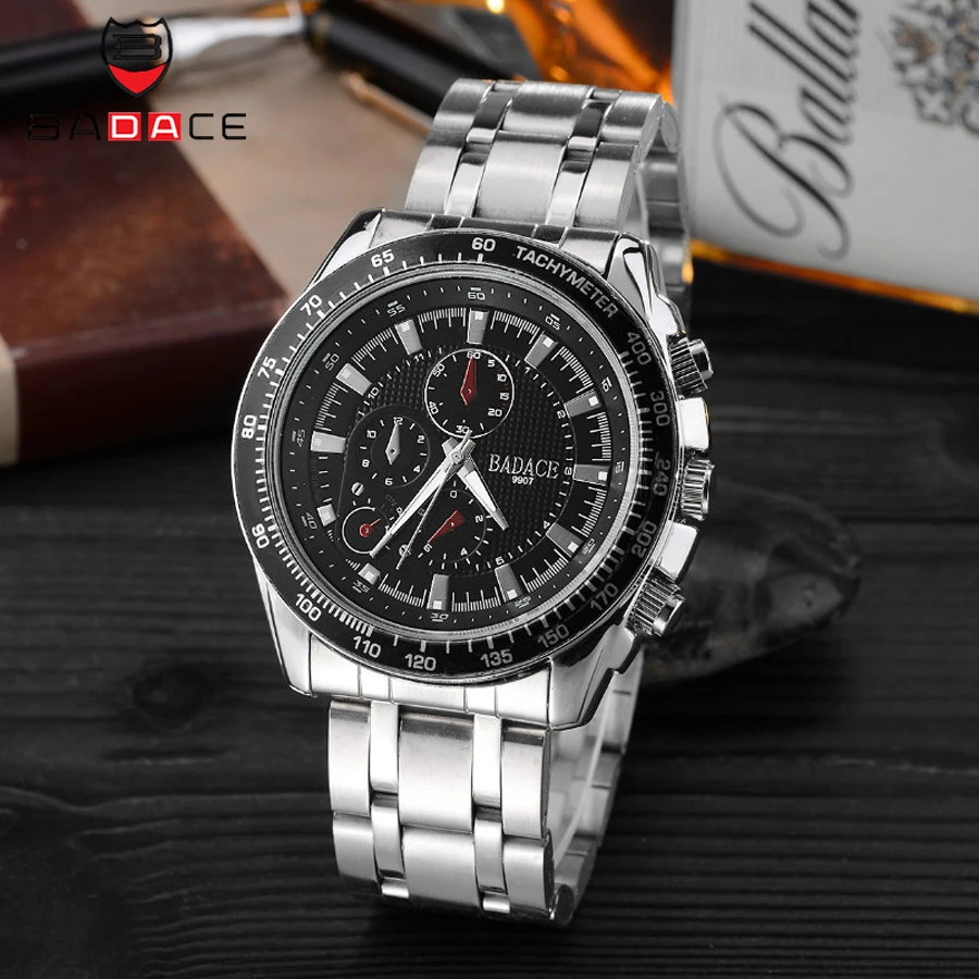 

BADACE New Fashion Quartz Watch Mens 2018 Luxury Top Brand Clock Men Casual Waterproof Watch Stainless Steel Wristwatch 9907