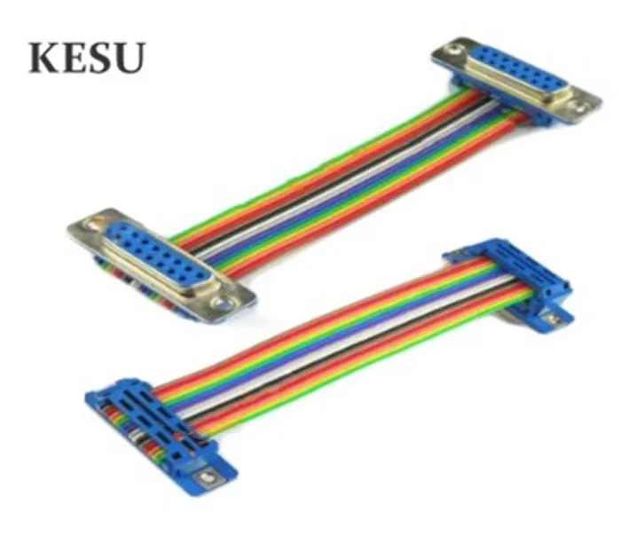 Высококачественный ленточный кабель DB15 внешний штекер гнездо/гнездо