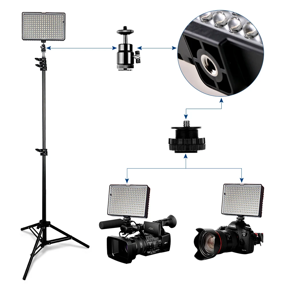 Travor 2 в 1 Led видео свет 240 шт. Диммируемый двухцветное студийное освещение для