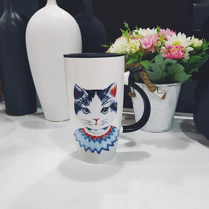 Кружка для кофе с крышкой Cool Cat Ceramics кружки животным объемом 600 мл креативная