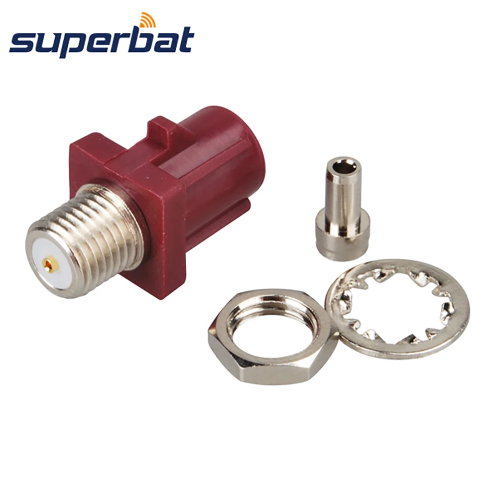 Superbat Fakra D Bordeaux violet Solder Bulkhead Male RF Coaxial Connector for Violet Car GSM Cellular Phone