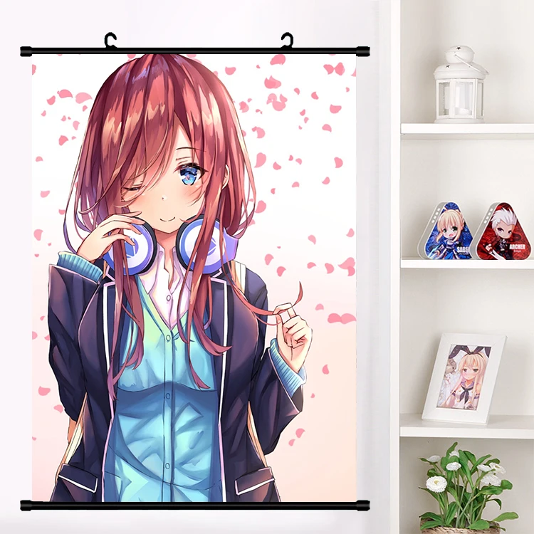 Японское аниме Go-Toubun no Hanayome Nakano Miku настенный свиток Фреска плакат мультфильм настенные подвесные плакаты коллекция домашнего декора искусство