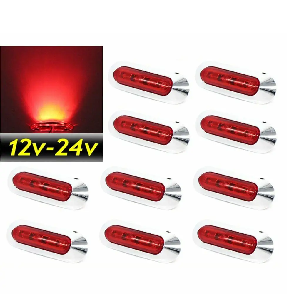 Krator 10 шт. 12 В 24 в 4 SMD красный светодиодный габаритный фонарь задний Грузовик