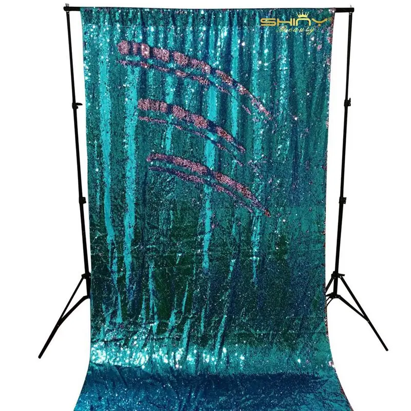 2FTX8FT 5 мм фон с пайетками шторы 2 шт. бирюзовый розовый Русалка рыбы Весы блесток