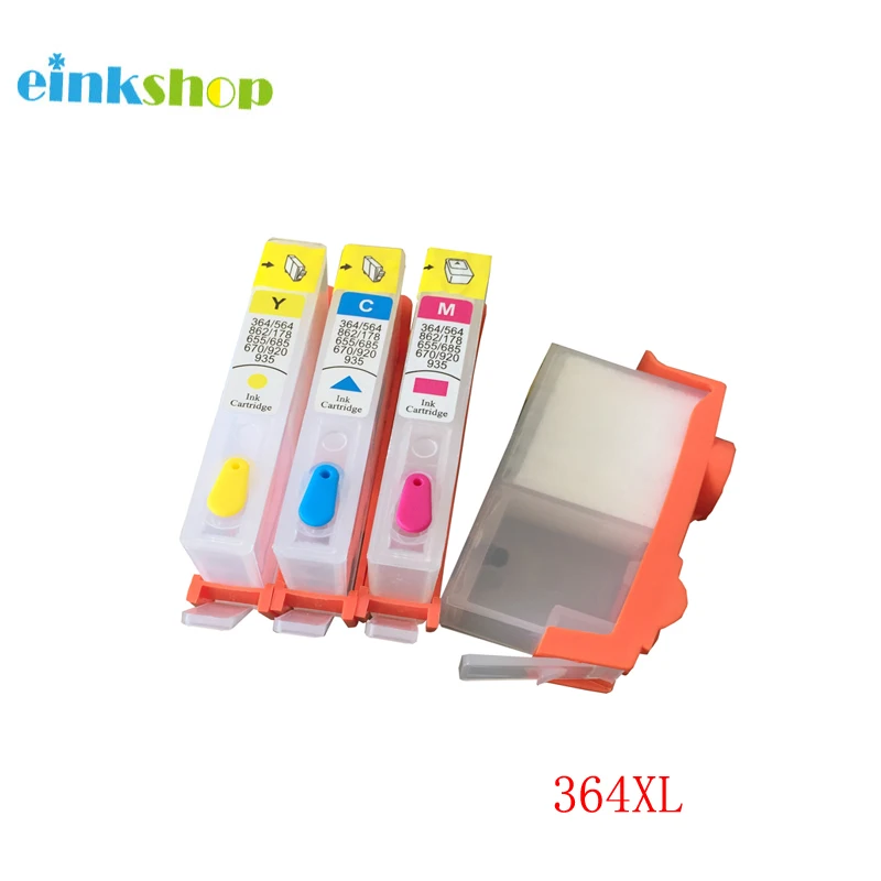 einkshop 364 XL Refillable Cartridges with Chip for HP deskjet 4620 5510 3070a 3520 5520 6510 6515 6520 7510 7515 Printer | Компьютеры и