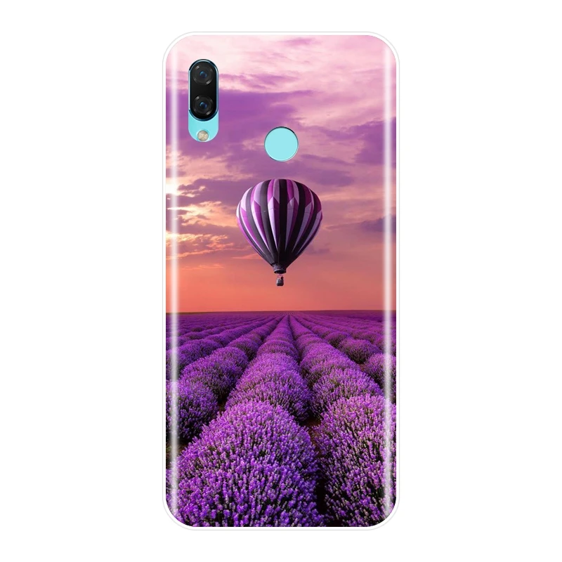 Мягкий чехол для телефона Huawei Nova 3 3I 3E 2i 2 Lite Plus силиконовый накладка с фиолетовыми