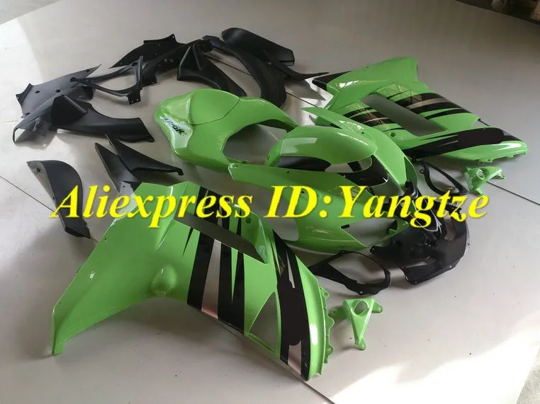 Набор обтекателей мотоцикла для KAWASAKI Ninja ZX6R 07 08 636 2007 2008 Модный Зеленый Черный ABS
