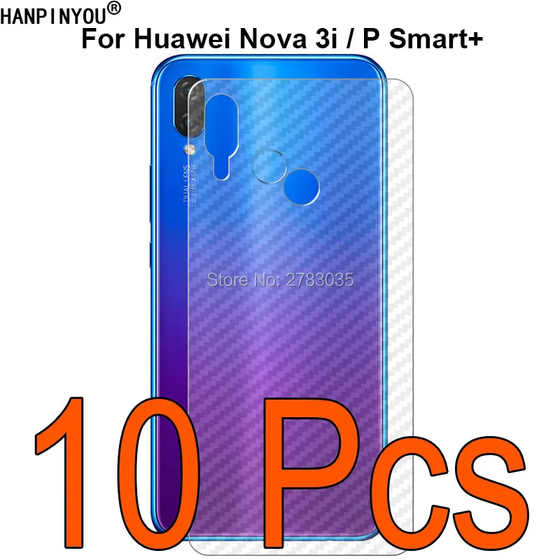 10Pcs/Lot For Huawei P Smart Plus / Nova 3i 6.3&quot Durable 3D Anti-fingerprint Transparent Carbon Fiber Back Film Screen Protector |