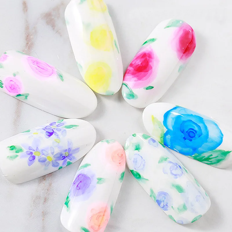 Чернила для ногтей 12 цветов жидкие гелевые чернила полировки мрамора модные