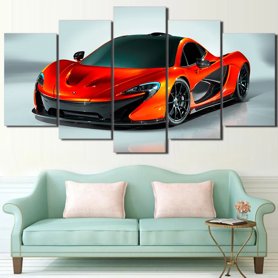 5 Pieces Wall Art Pictures Mclaren Concept Sports Car Painting Home Decor Frame For Living Room Modern HD Printed Canvas Poster | Дом и сад