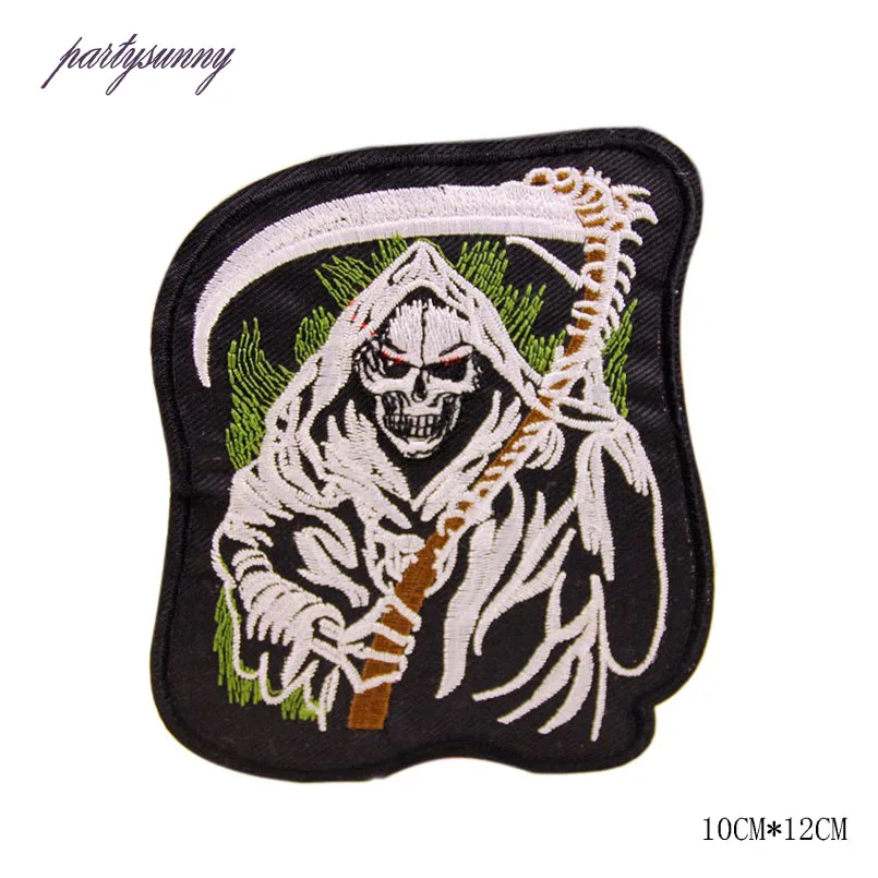 Смешанная Череп Одежды Патч DIY Цветущий Скелет Панк Вышитые Патчи Утюг На Ткань