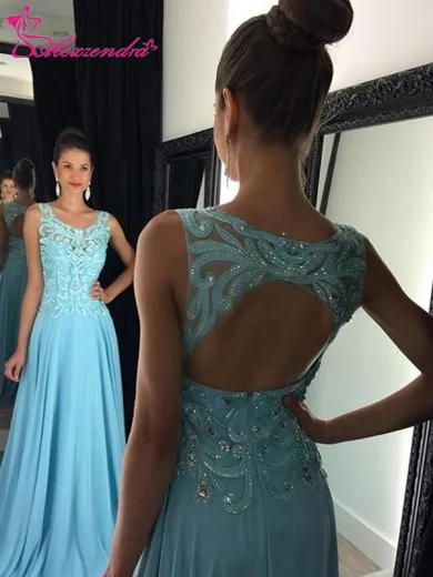 

Элегантные шифоновые платья Alexzendra для выпускного вечера, расшитые бисером, на заказ, большие размеры, 2019