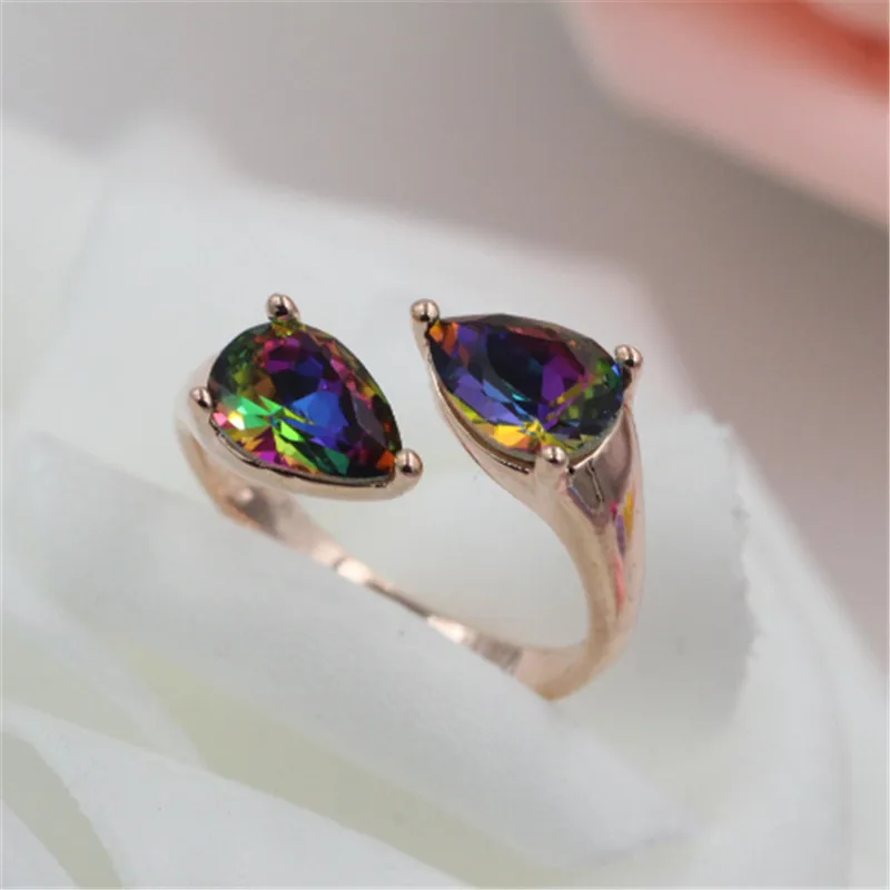 Женское Обручальное кольцо с австрийским кристаллом розовое золото 5 карат/3