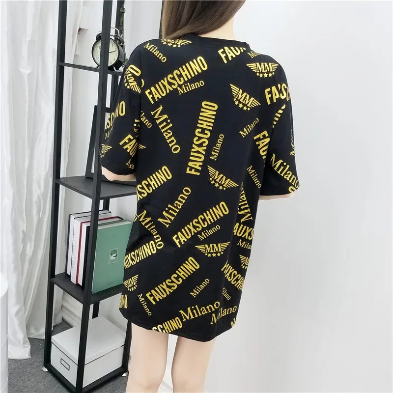 Summer fashion Ms. Leisure bronzing letters short sleeve T-shirt loose waist o-neck women t shirt top tees | Женская одежда