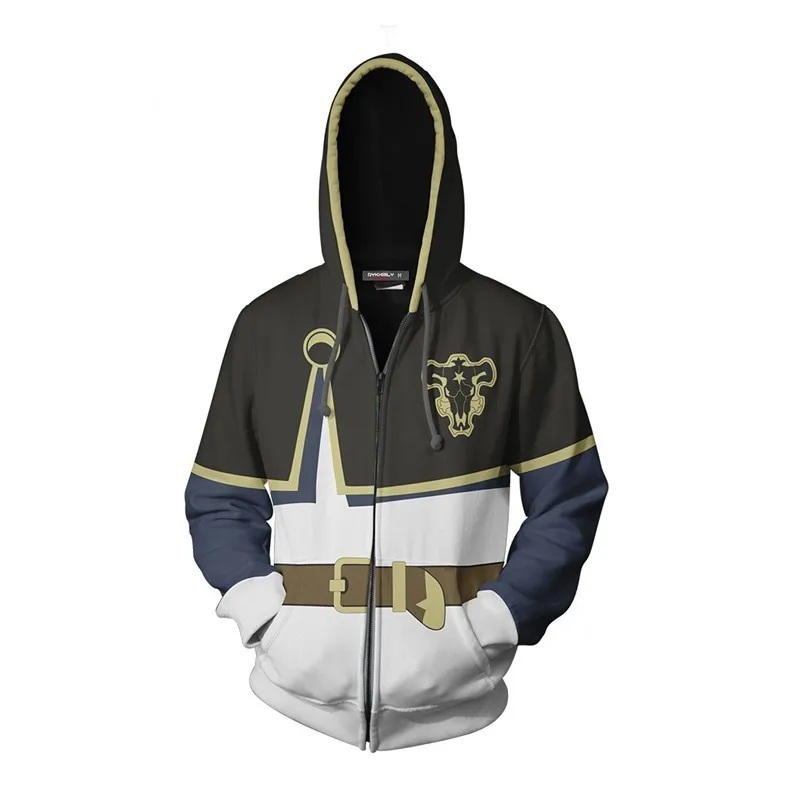 Мужские и женские 3D толстовки с капюшоном аниме черный клевер Аста косплей худи